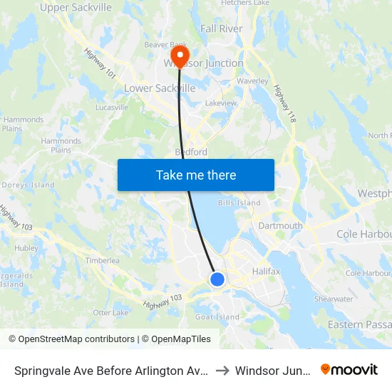 Springvale Ave Before Arlington Ave (8346) to Windsor Junction map