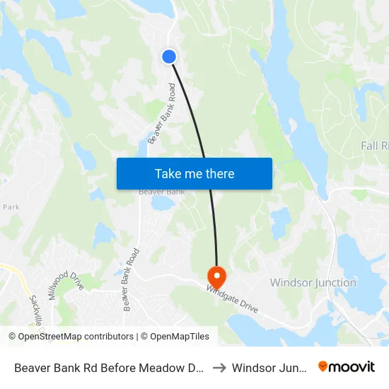 Beaver Bank Rd Before Meadow Dr (8719) to Windsor Junction map