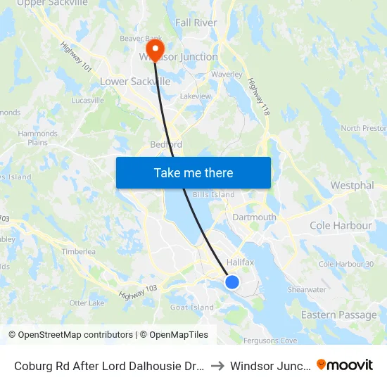 Coburg Rd After Lord Dalhousie Dr (6447) to Windsor Junction map