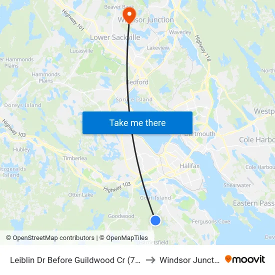 Leiblin Dr Before Guildwood Cr (7136) to Windsor Junction map