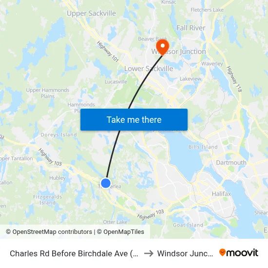 Charles Rd Before Birchdale Ave (9039) to Windsor Junction map