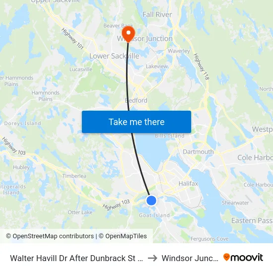 Walter Havill Dr After Dunbrack St (8809) to Windsor Junction map
