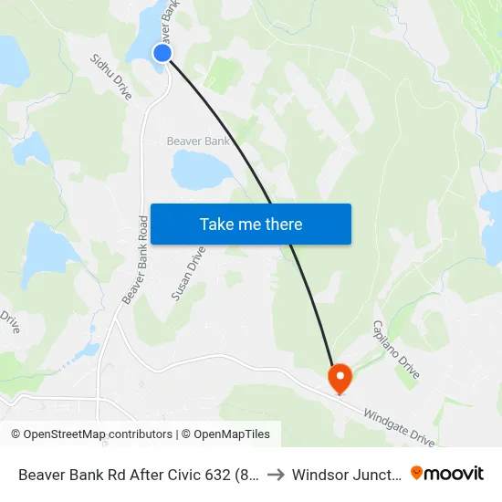 Beaver Bank Rd After Civic 632 (8753) to Windsor Junction map