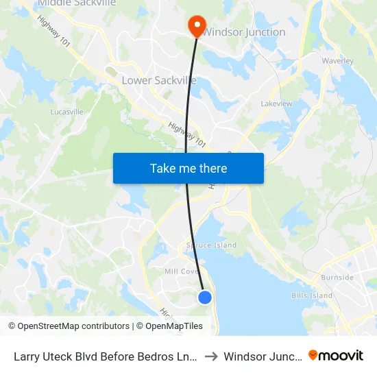 Larry Uteck Blvd Before Bedros Ln (7125) to Windsor Junction map