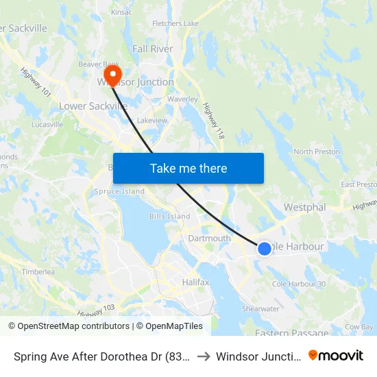 Spring Ave After Dorothea Dr (8326) to Windsor Junction map