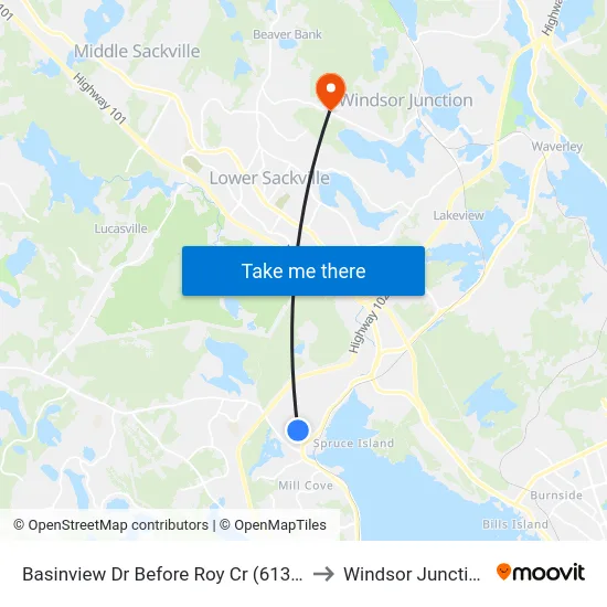 Basinview Dr Before Roy Cr (6139) to Windsor Junction map