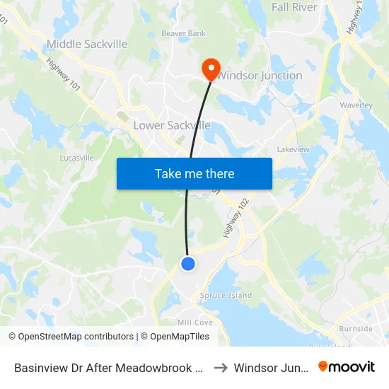 Basinview Dr After Meadowbrook Dr (6133) to Windsor Junction map