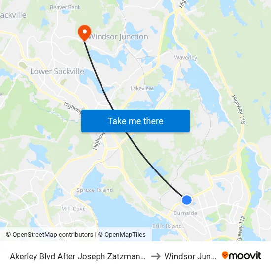 Akerley Blvd After Joseph Zatzman Dr (6003) to Windsor Junction map