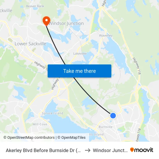 Akerley Blvd Before Burnside Dr (6008) to Windsor Junction map
