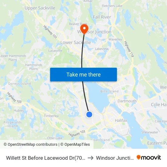Willett St Before Lacewood Dr(7086) to Windsor Junction map