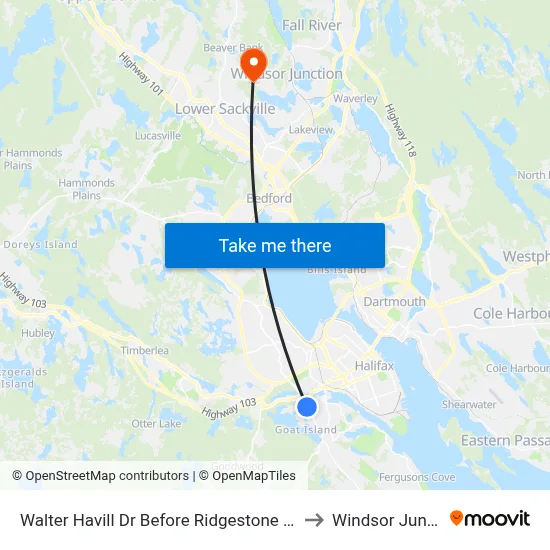 Walter Havill Dr Before Ridgestone Ct (8812) to Windsor Junction map