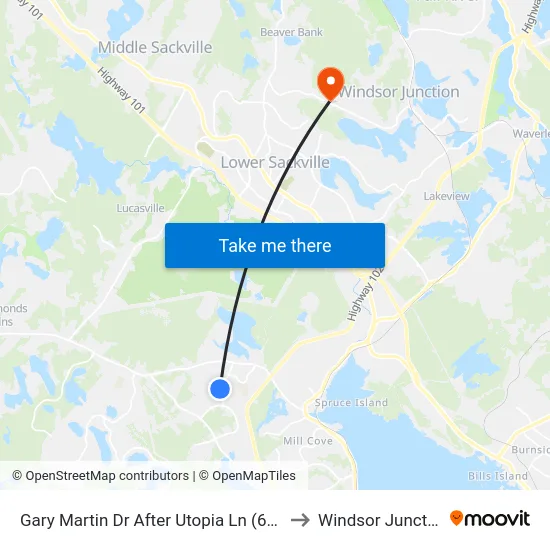 Gary Martin Dr After Utopia Ln (6327) to Windsor Junction map