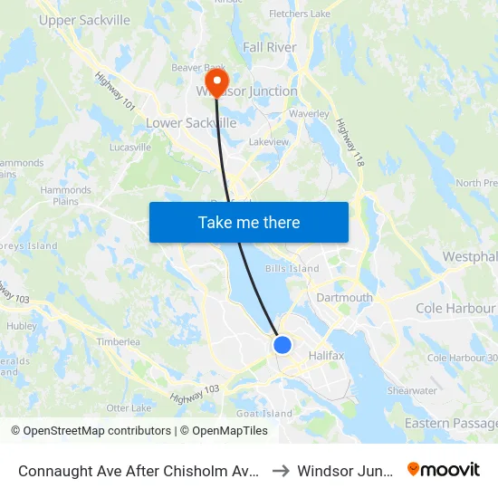 Connaught Ave After Chisholm Ave (6492) to Windsor Junction map