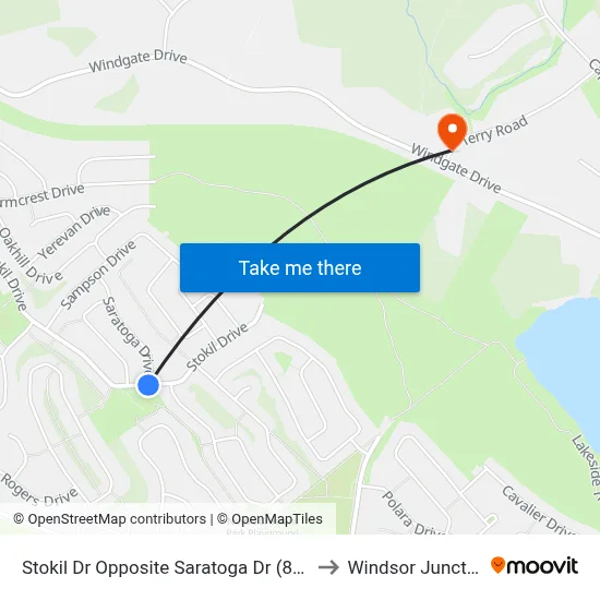 Stokil Dr Opposite Saratoga Dr (8360) to Windsor Junction map