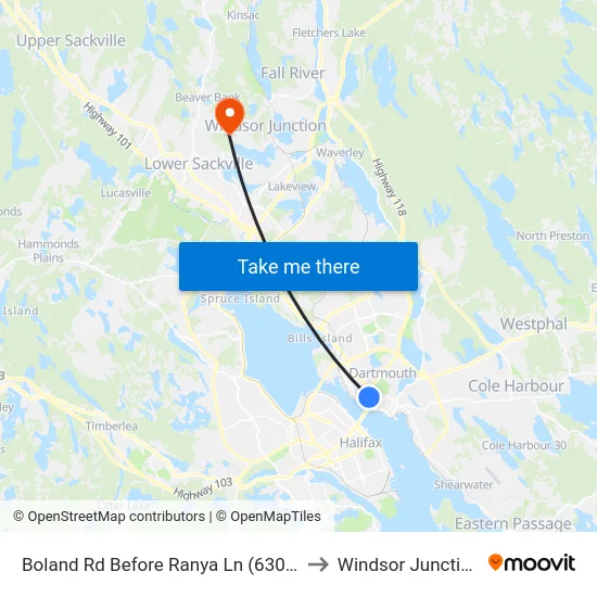 Boland Rd Before Ranya Ln (6302) to Windsor Junction map