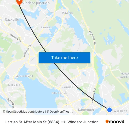 Hartlen St After Main St (6834) to Windsor Junction map