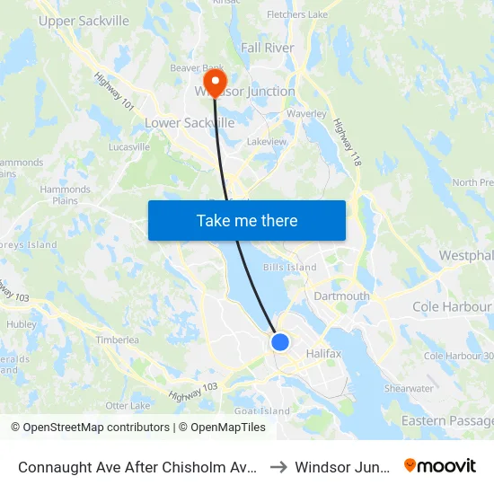 Connaught Ave After Chisholm Ave (6499) to Windsor Junction map