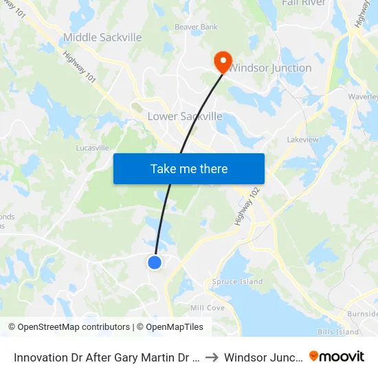 Innovation Dr After Gary Martin Dr (6549) to Windsor Junction map