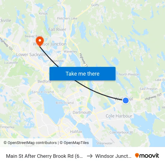 Main St After Cherry Brook Rd (6942) to Windsor Junction map