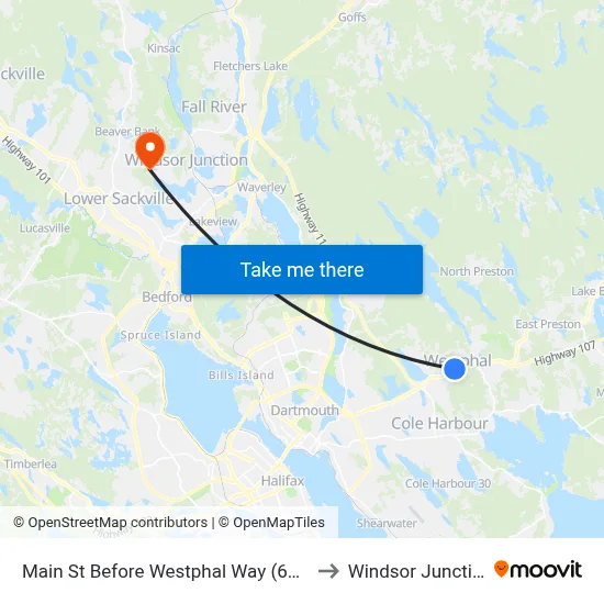 Main St Before Westphal Way (6945) to Windsor Junction map