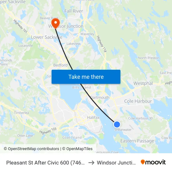 Pleasant St After Civic 600 (7469) to Windsor Junction map