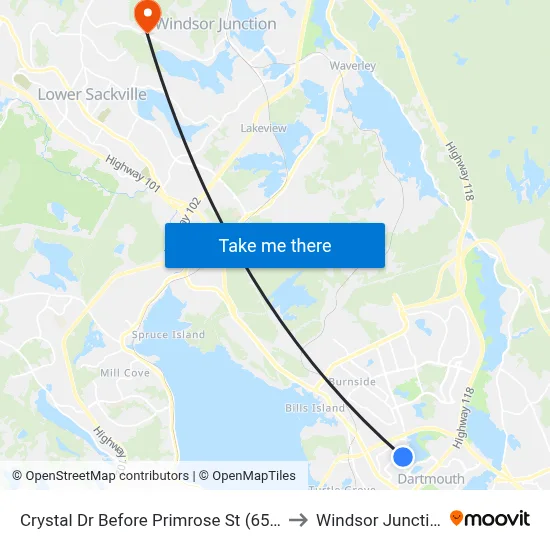 Crystal Dr Before Primrose St (6540) to Windsor Junction map
