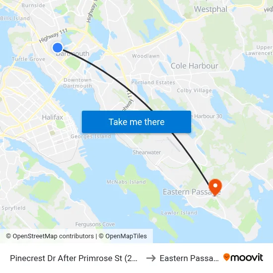 Pinecrest Dr After Primrose St (2369) to Eastern Passage map