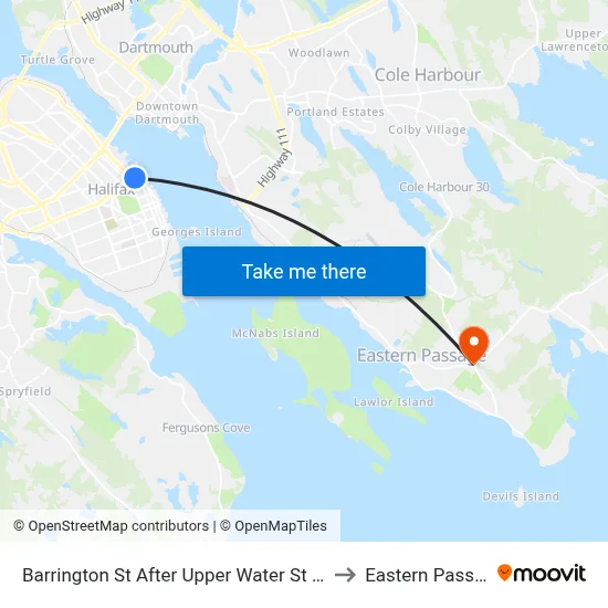 Barrington St After Upper Water St (2347) to Eastern Passage map