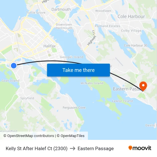 Kelly St After Halef Ct (2300) to Eastern Passage map