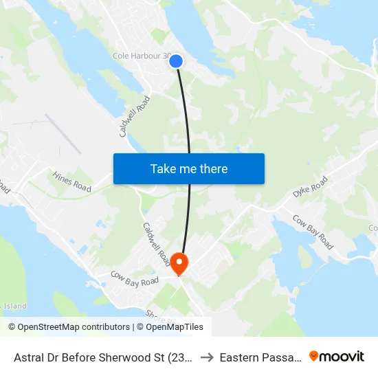 Astral Dr Before Sherwood St (2399) to Eastern Passage map