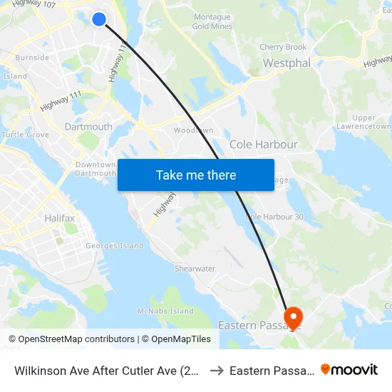 Wilkinson Ave After Cutler Ave (2284) to Eastern Passage map