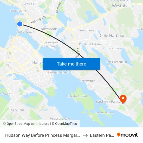 Hudson Way Before Princess Margaret Blvd (2298) to Eastern Passage map