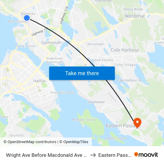 Wright Ave Before Macdonald Ave (2017) to Eastern Passage map