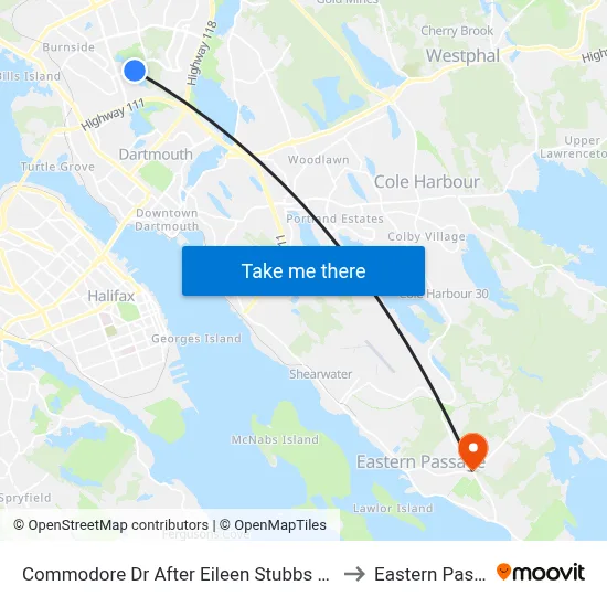 Commodore Dr After Eileen Stubbs Ave (2082) to Eastern Passage map
