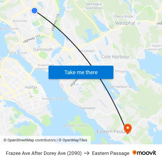 Frazee Ave After Dorey Ave (2090) to Eastern Passage map