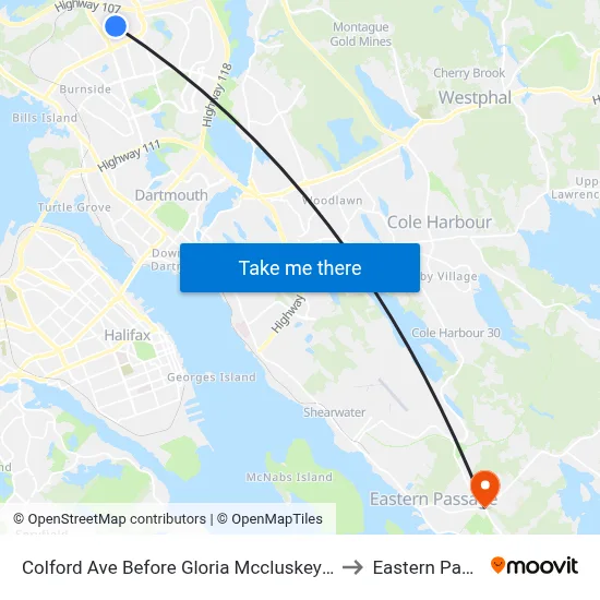 Colford Ave Before Gloria Mccluskey Ave (2108) to Eastern Passage map