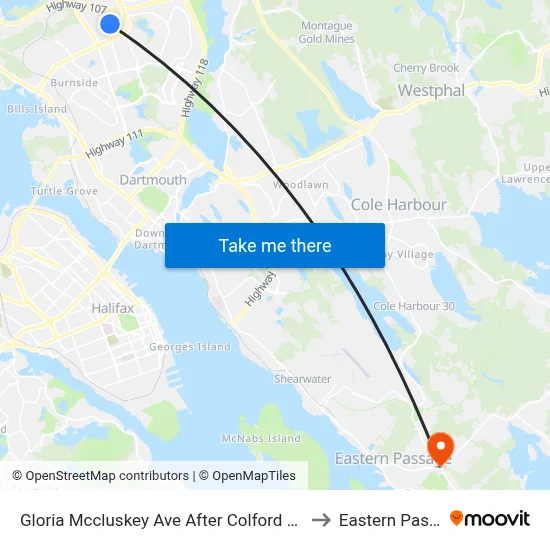 Gloria Mccluskey Ave After Colford Ave (2109) to Eastern Passage map