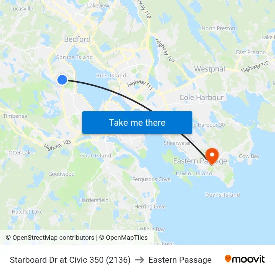 Starboard Dr at Civic 350 (2136) to Eastern Passage map