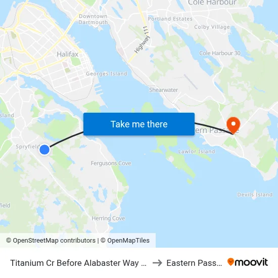Titanium Cr Before Alabaster Way (2189) to Eastern Passage map