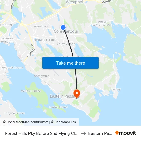 Forest Hills Pky Before 2nd Flying Cloud Dr (2227) to Eastern Passage map