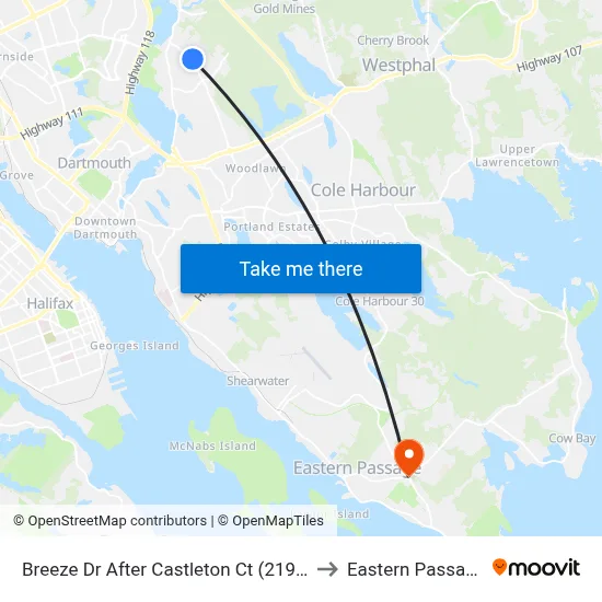 Breeze Dr After Castleton Ct (2198) to Eastern Passage map