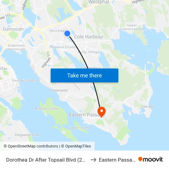 Dorothea Dr After Topsail Blvd (2204) to Eastern Passage map