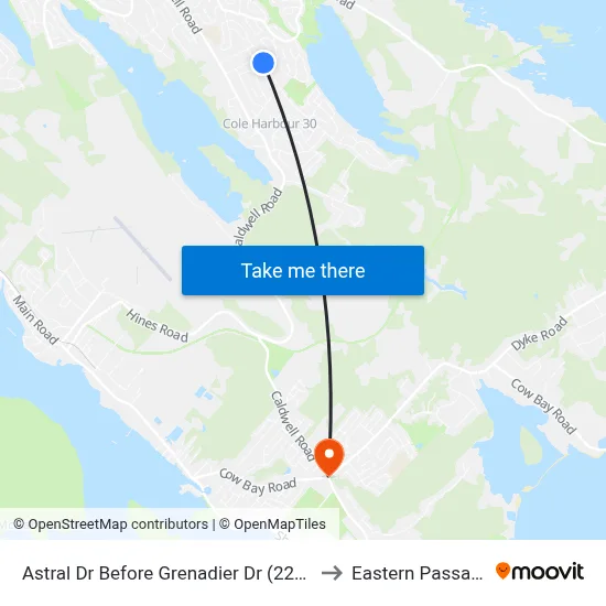 Astral Dr Before Grenadier Dr (2205) to Eastern Passage map
