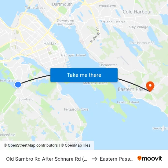 Old Sambro Rd After Schnare Rd (2210) to Eastern Passage map