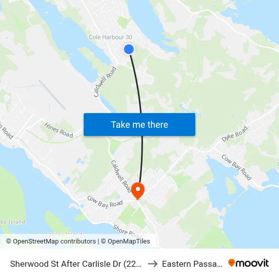 Sherwood St After Carlisle Dr (2245) to Eastern Passage map