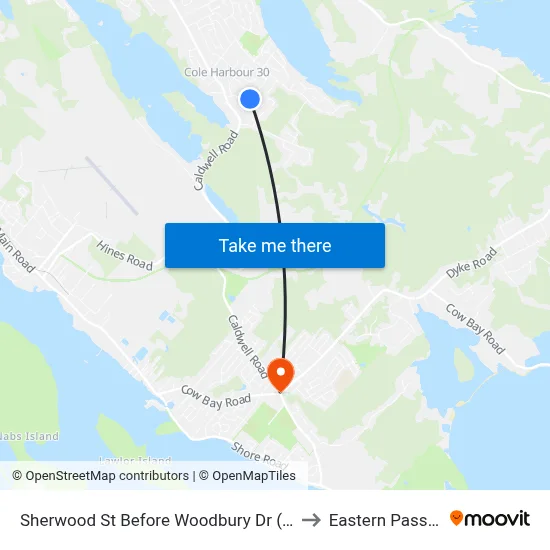 Sherwood St Before Woodbury Dr (2246) to Eastern Passage map