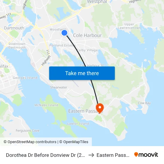 Dorothea Dr Before Donview Dr (2259) to Eastern Passage map