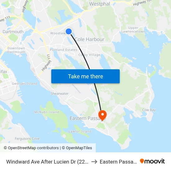Windward Ave After Lucien Dr (2262) to Eastern Passage map