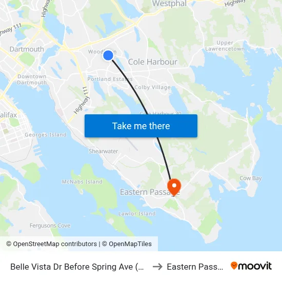 Belle Vista Dr Before Spring Ave (2266) to Eastern Passage map