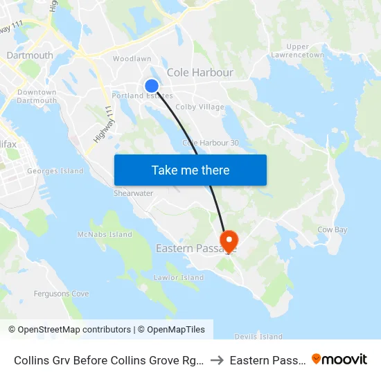 Collins Grv Before Collins Grove Rg (2269) to Eastern Passage map
